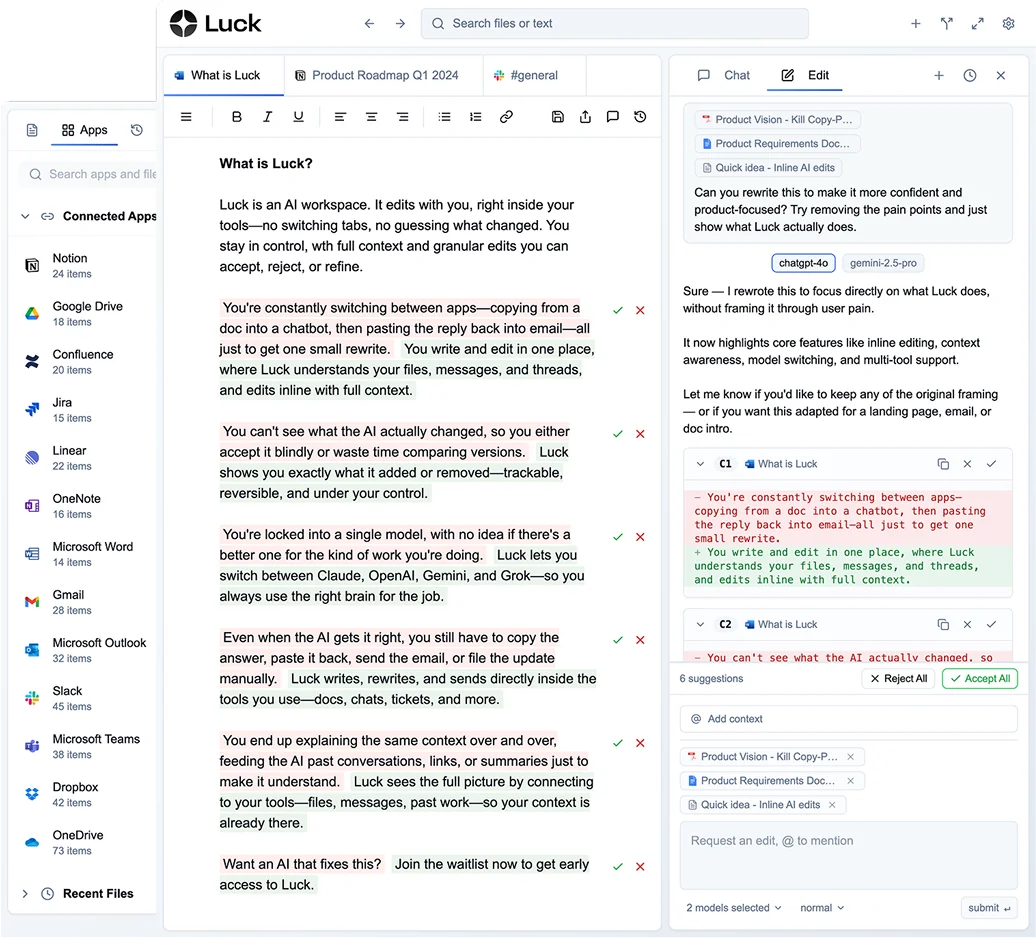 Hero section with product screenshot